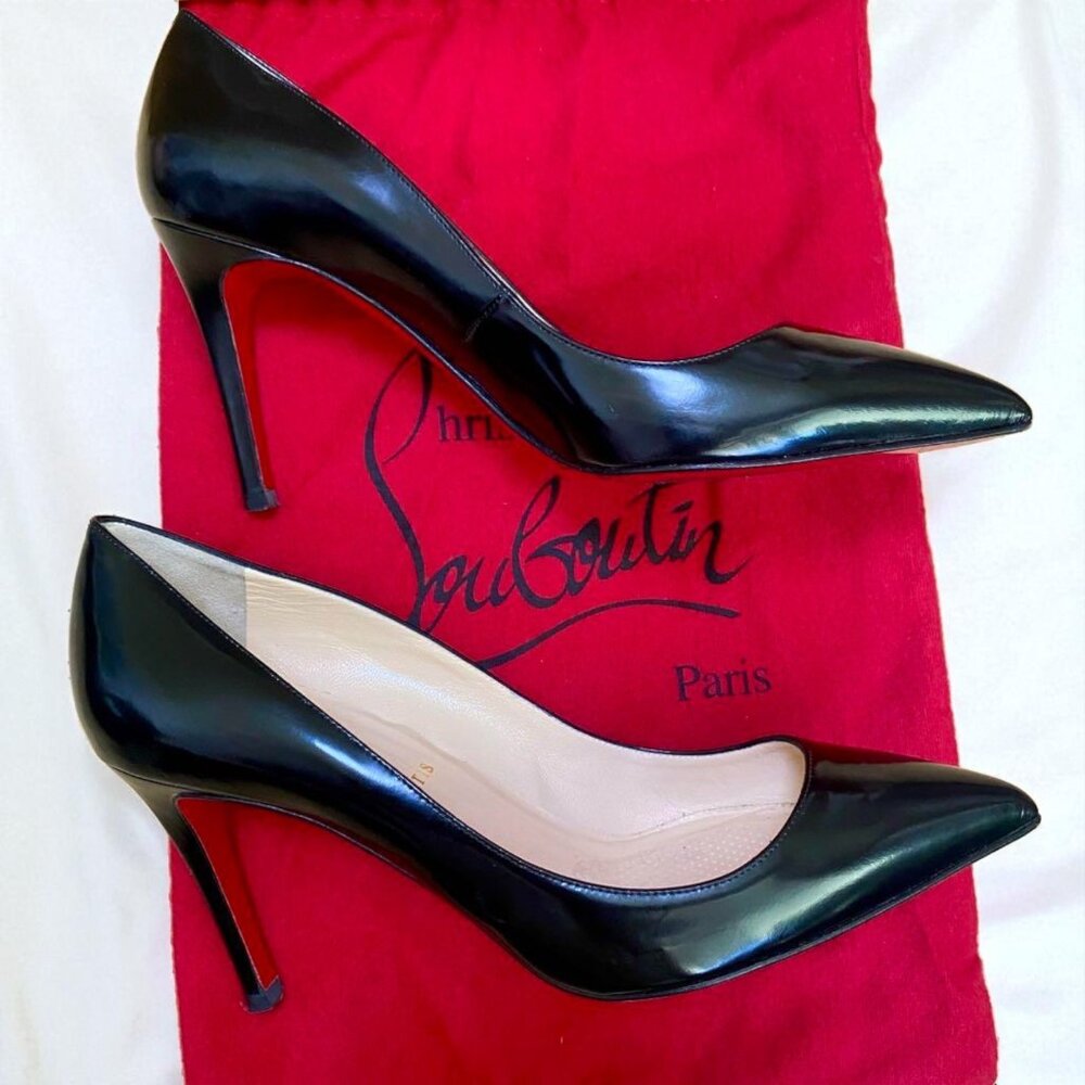 Christian Louboutin Pigalle 85 Patent Black Pumps - Picture 2 of 12